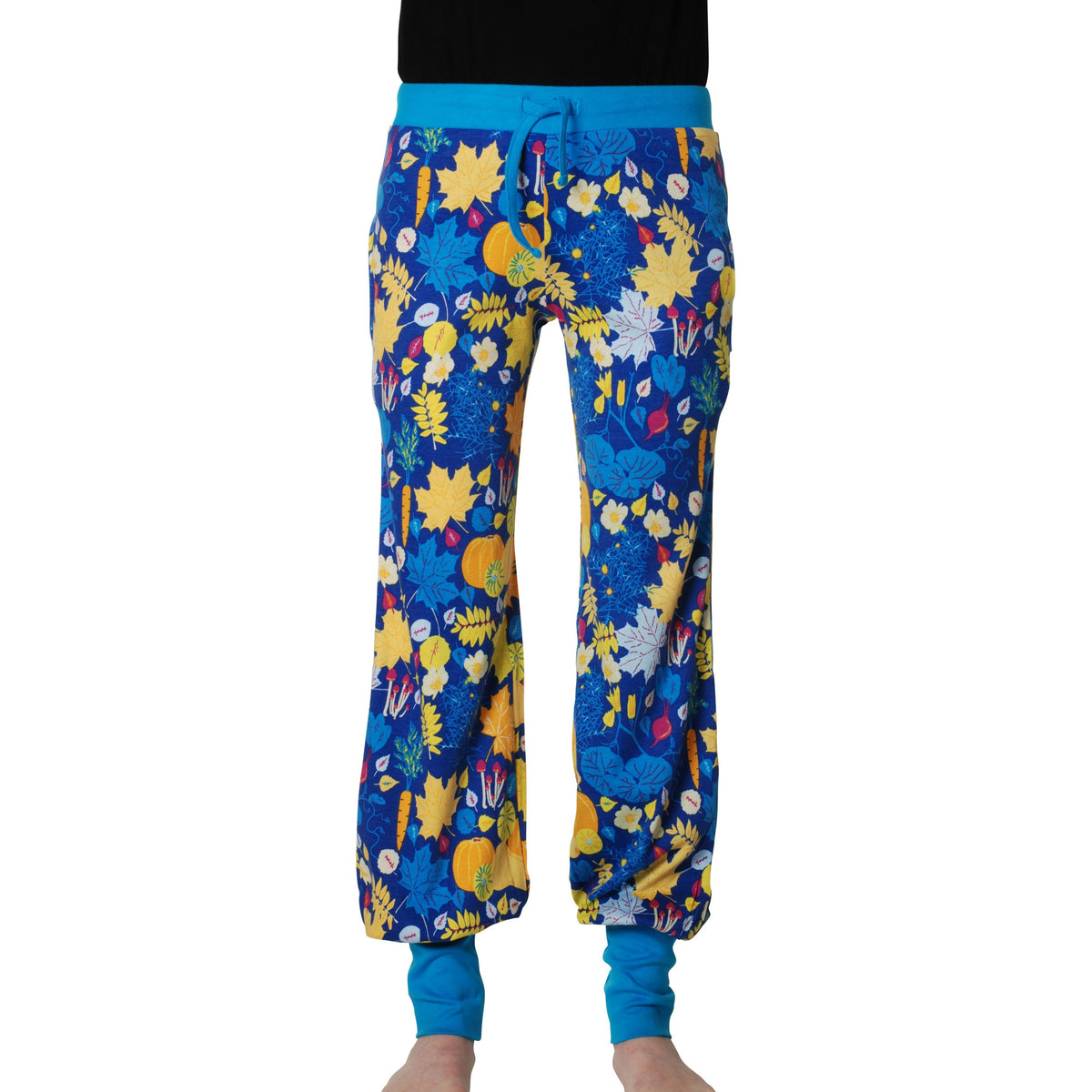 Adult's Fall Flowers - Blue Baggy Pants - 1 Left Size XL-Duns Sweden-Modern Rascals
