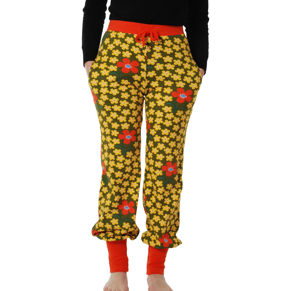 Adult's Flower Olive Baggy Pants - 1 Left Size XL-Duns Sweden-Modern Rascals