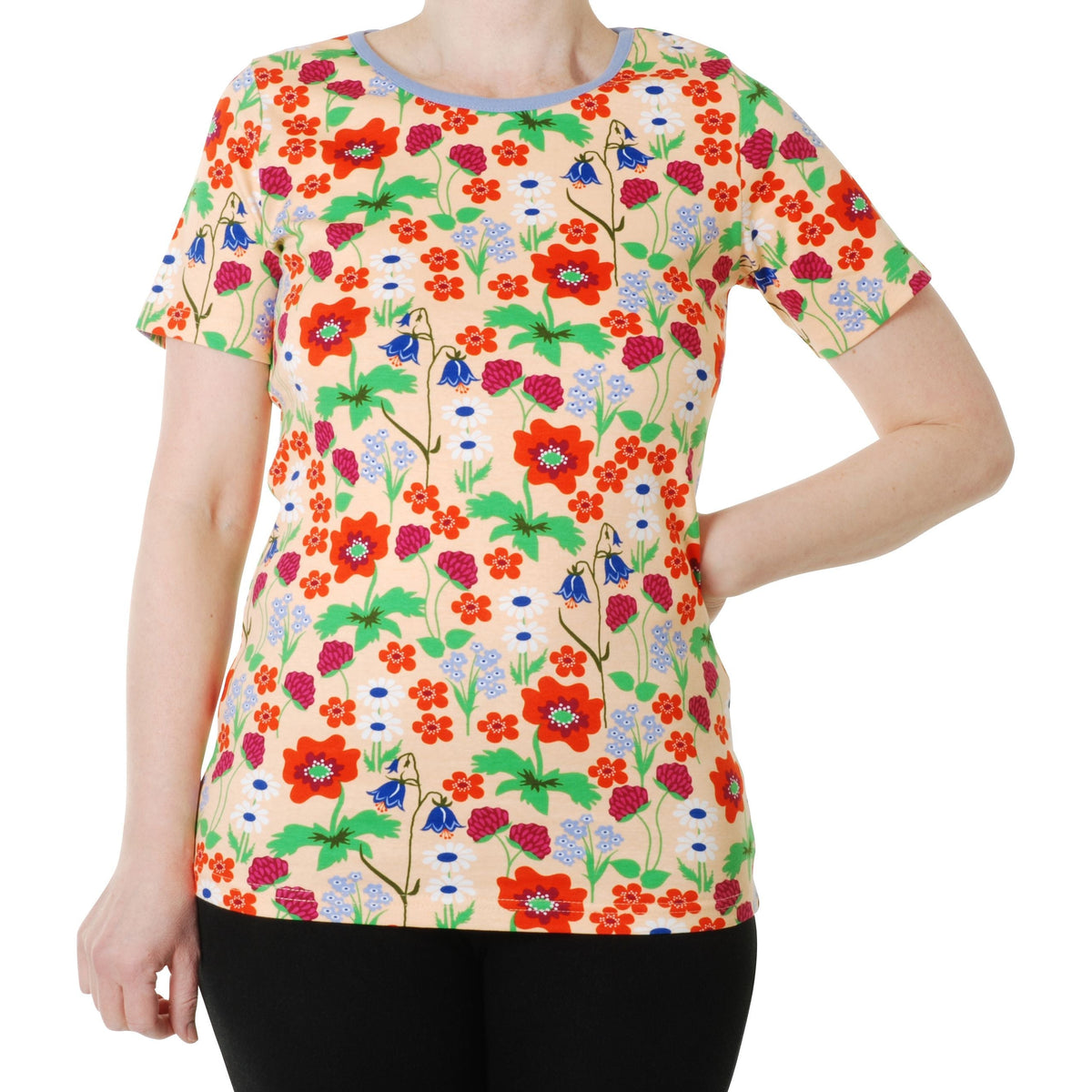Adult's Flowers - Apricot Short Sleeve Shirt - 2 Left Size S & 3XL-Duns Sweden-Modern Rascals