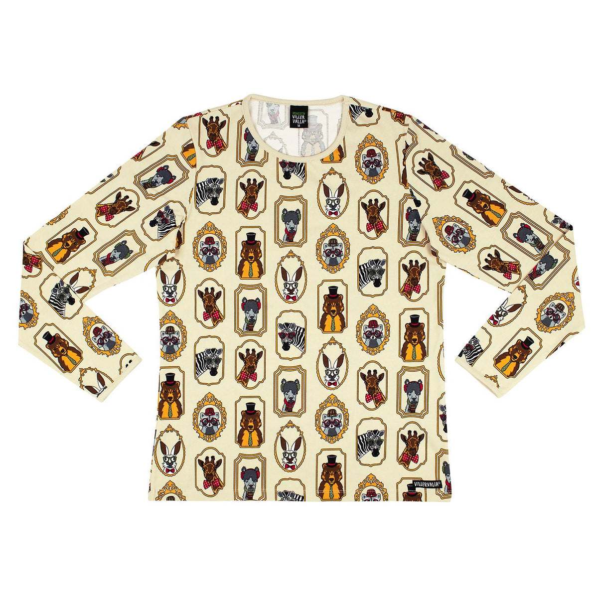 Adult's Framed Animals Long Sleeve Shirt in Oat - 1 Left Size S-Villervalla-Modern Rascals