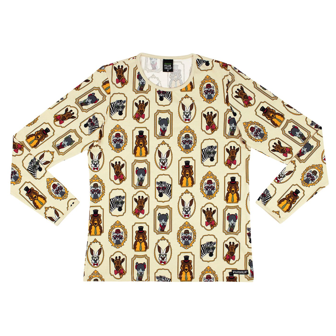 Adult's Framed Animals Long Sleeve Shirt in Oat - 1 Left Size S-Villervalla-Modern Rascals