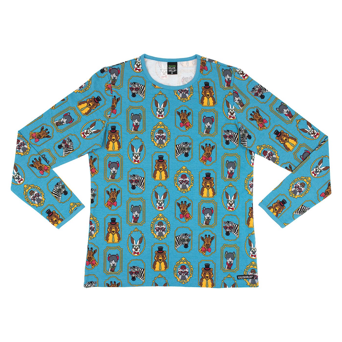 Adult's Framed Animals Long Sleeve Shirt in Sky - 1 Left Size S-Villervalla-Modern Rascals