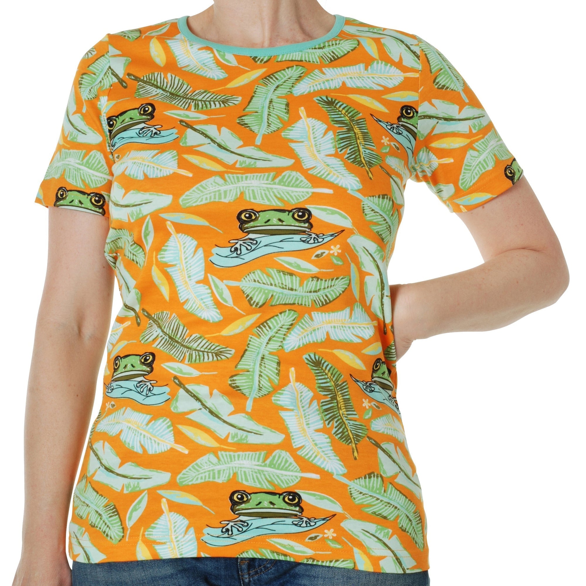 Adult's Frog - Orange Short Sleeve Shirt - 1 Left Size L-Duns Sweden-Modern Rascals