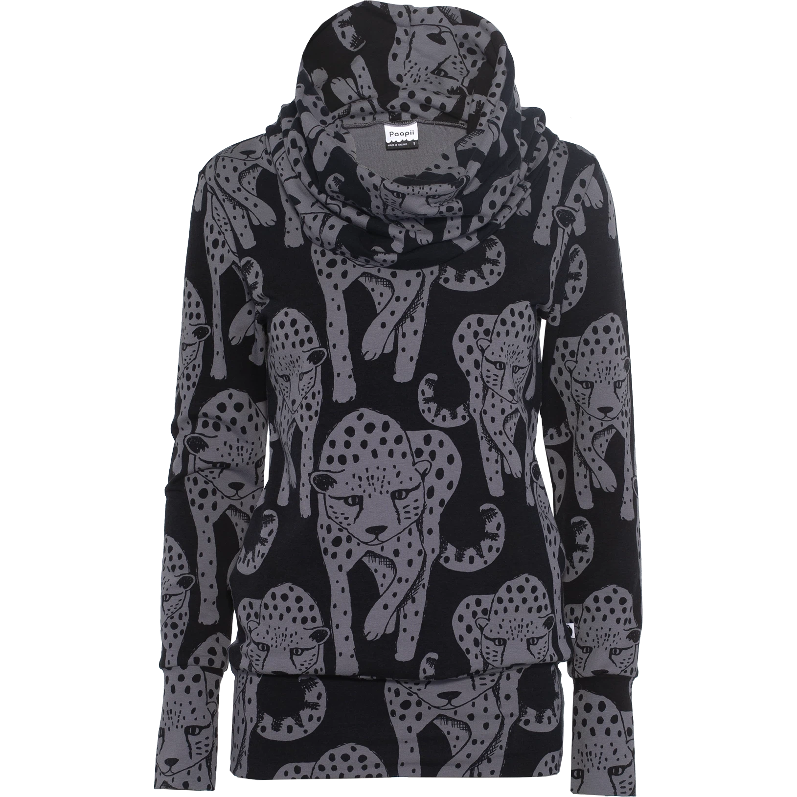 Adult's HALLA Cheetah Hoodie in Dark Grey - 2 Left Size 2XL & 3XL-PaaPii-Modern Rascals