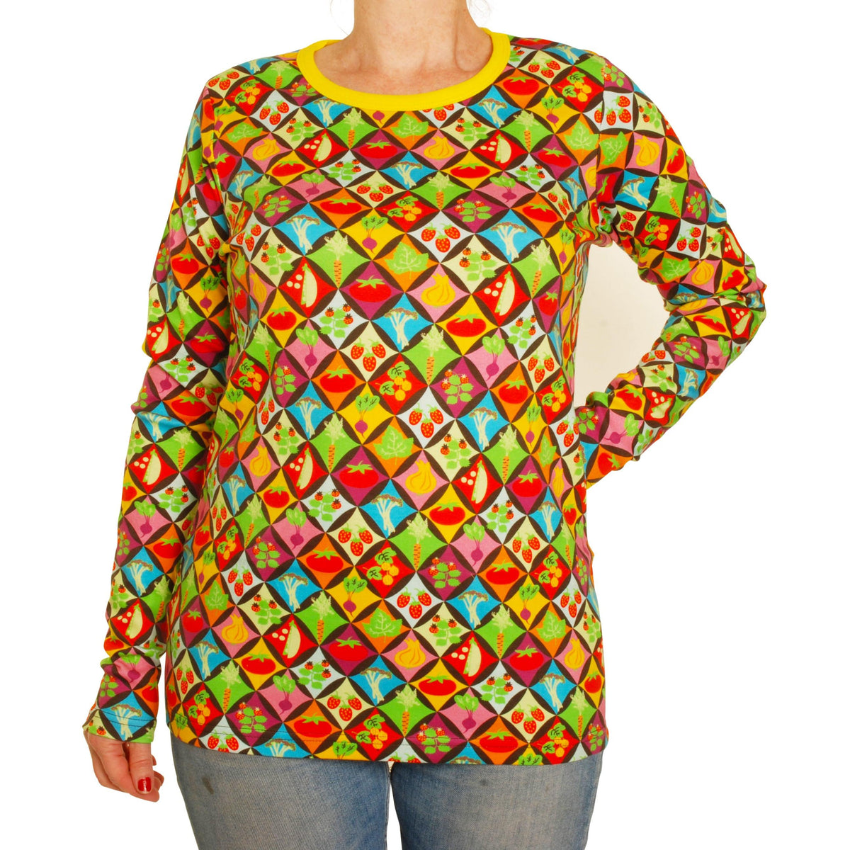 Adult's Harlequin Veggies Long Sleeve Shirt-Duns Sweden-Modern Rascals