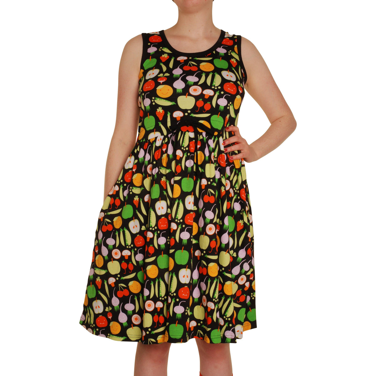 Adult's Harvest - Black Sleeveless Dress With Gathered Skirt-Duns Sweden-Modern Rascals