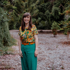 Adult's Marina Yellow Floral Short Sleeve Shirt - 2 Left Size 1X & 2X-Uddevalla Barn-Modern Rascals