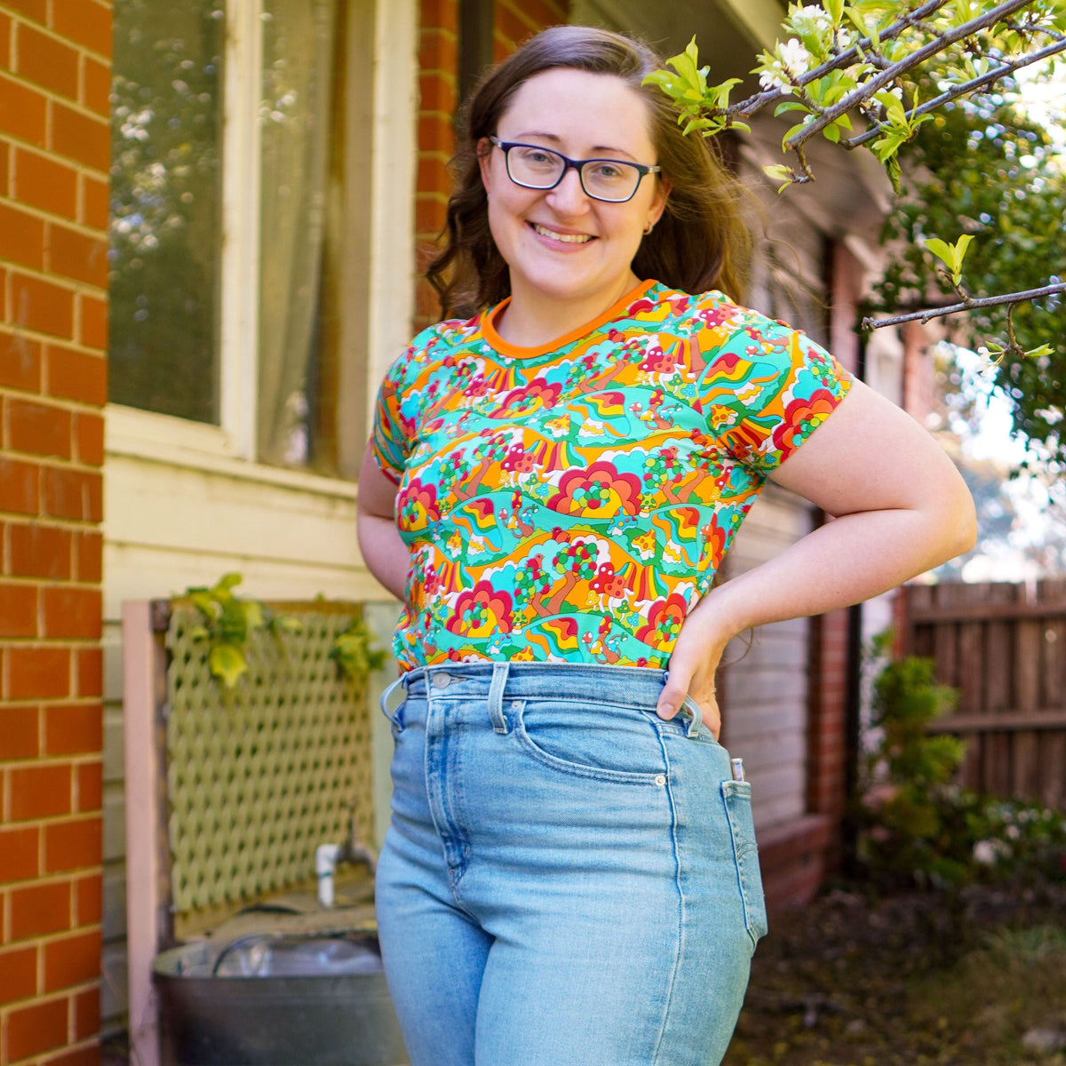 Adult's Mushroom Boom Short Sleeve Shirt-Uddevalla Barn-Modern Rascals