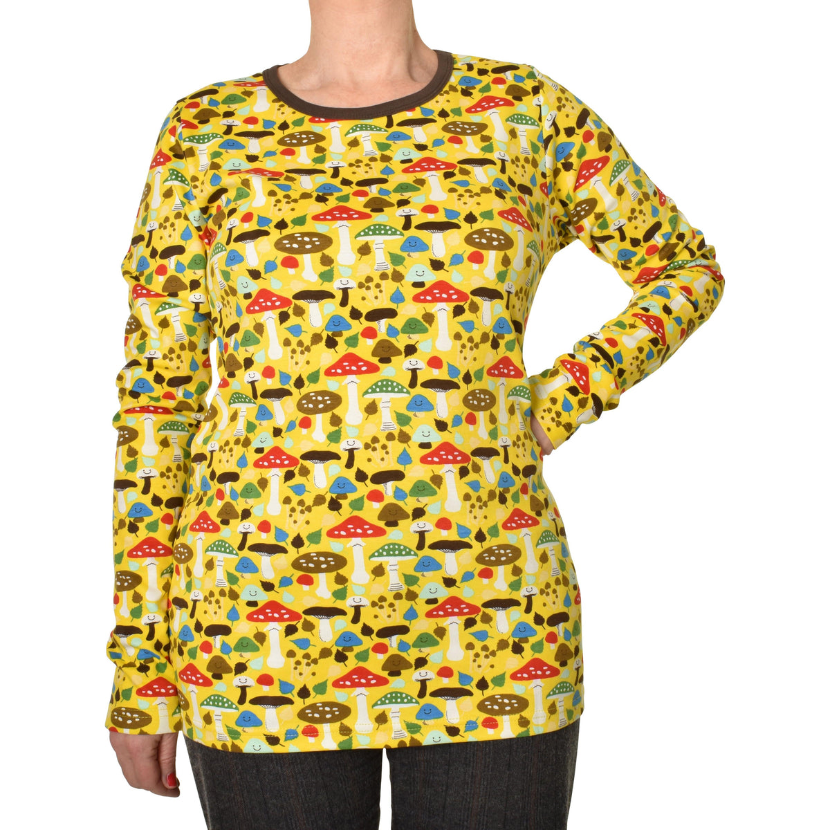 Adult's Mushroom - Yellow Long Sleeve Shirt-Duns Sweden-Modern Rascals