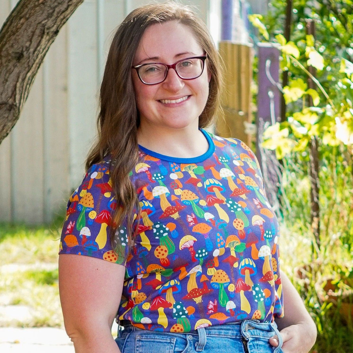 Adult's New Mushrooms Short Sleeve Shirt-Uddevalla Barn-Modern Rascals