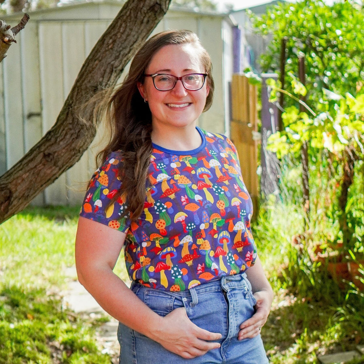 Adult's New Mushrooms Short Sleeve Shirt-Uddevalla Barn-Modern Rascals