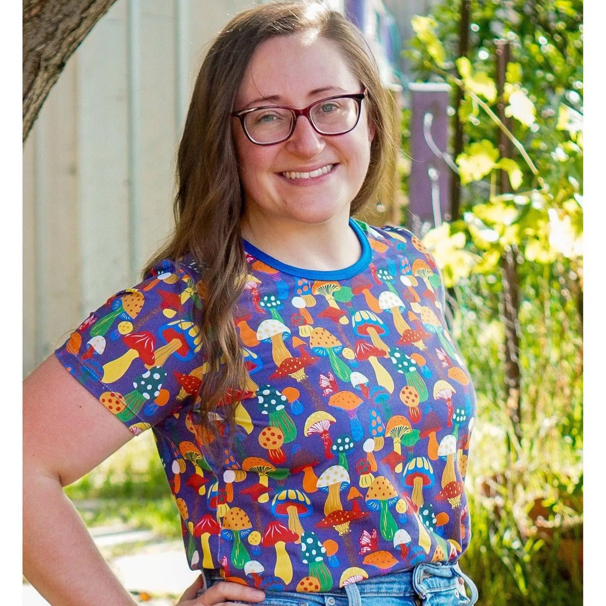 Adult's New Mushrooms Short Sleeve Shirt-Uddevalla Barn-Modern Rascals