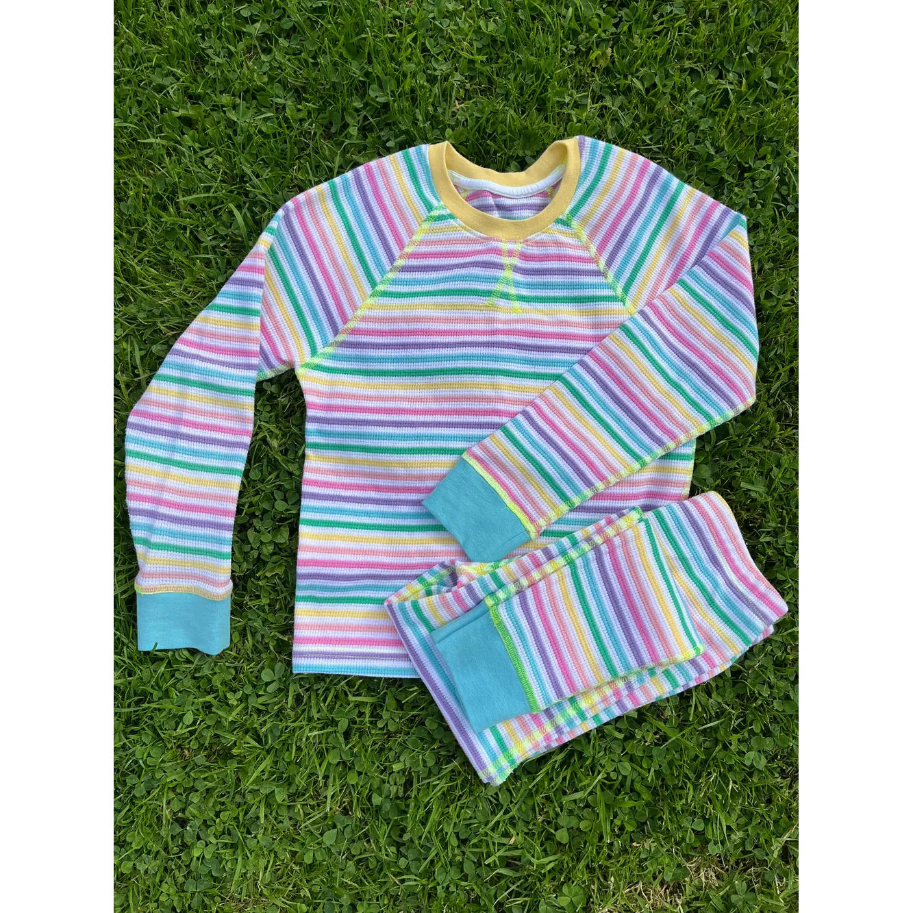 Adult's Pastel Stripe Waffle Set-Slugs and Snails-Modern Rascals