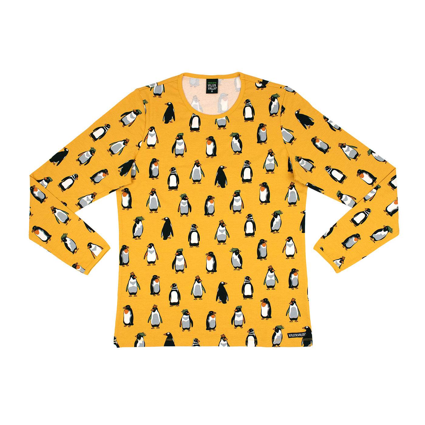 Adult's Penguin Long Sleeve Shirt in Saffron - 1 Left Size M-Villervalla-Modern Rascals