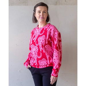 Adult's POHJA Cheetah Sweatshirt in Pink and Red-PaaPii-Modern Rascals