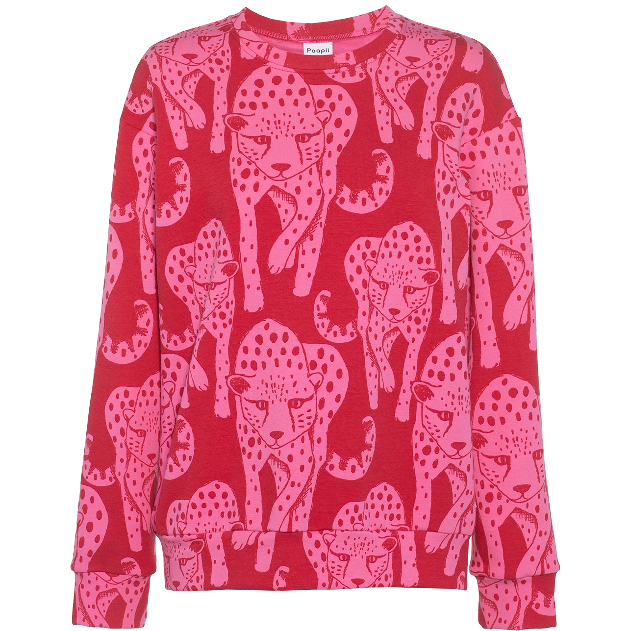 Adult's POHJA Cheetah Sweatshirt in Pink and Red-PaaPii-Modern Rascals