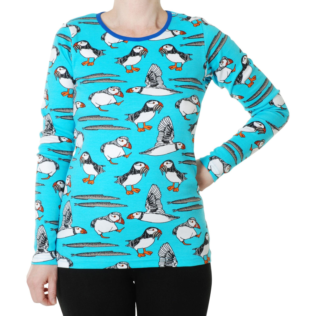 Adult's Puffins - Blue Atoll Long Sleeve Shirt - 2 Left Size XS-Duns Sweden-Modern Rascals