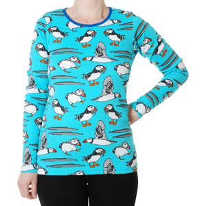 Adult's Puffins - Blue Atoll Long Sleeve Shirt - 2 Left Size XS-Duns Sweden-Modern Rascals