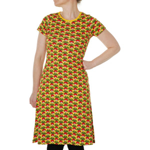Adult's Radish - Lemon Short Sleeve A-Line Dress - 1 Left Size XS-Duns Sweden-Modern Rascals
