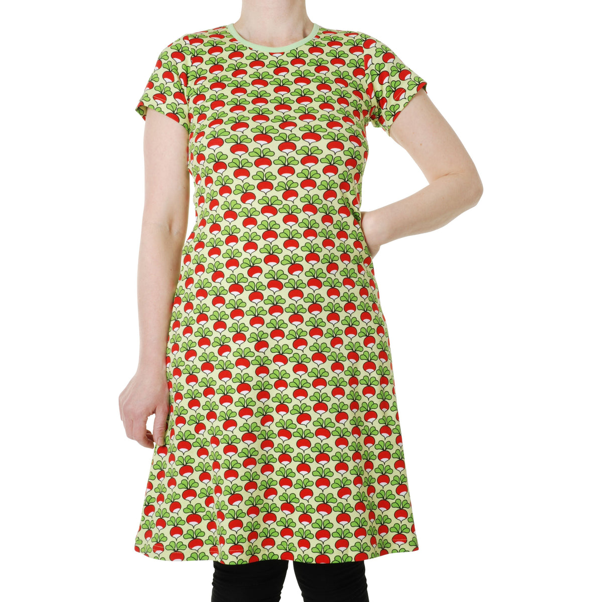 Adult's Radish - Paradise Green Short Sleeve A-Line Dress - 1 Left Size XS-Duns Sweden-Modern Rascals
