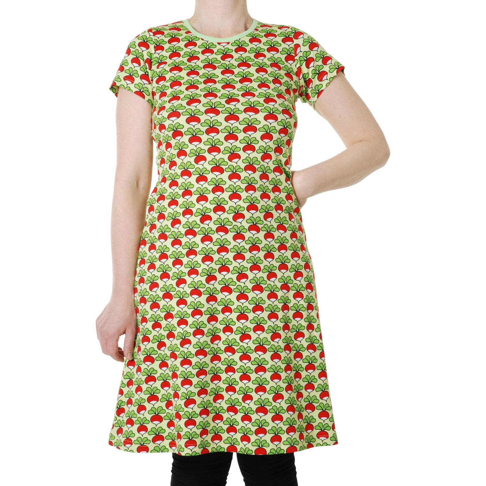 Adult's Radish - Paradise Green Short Sleeve A-Line Dress - 1 Left Size XS-Duns Sweden-Modern Rascals