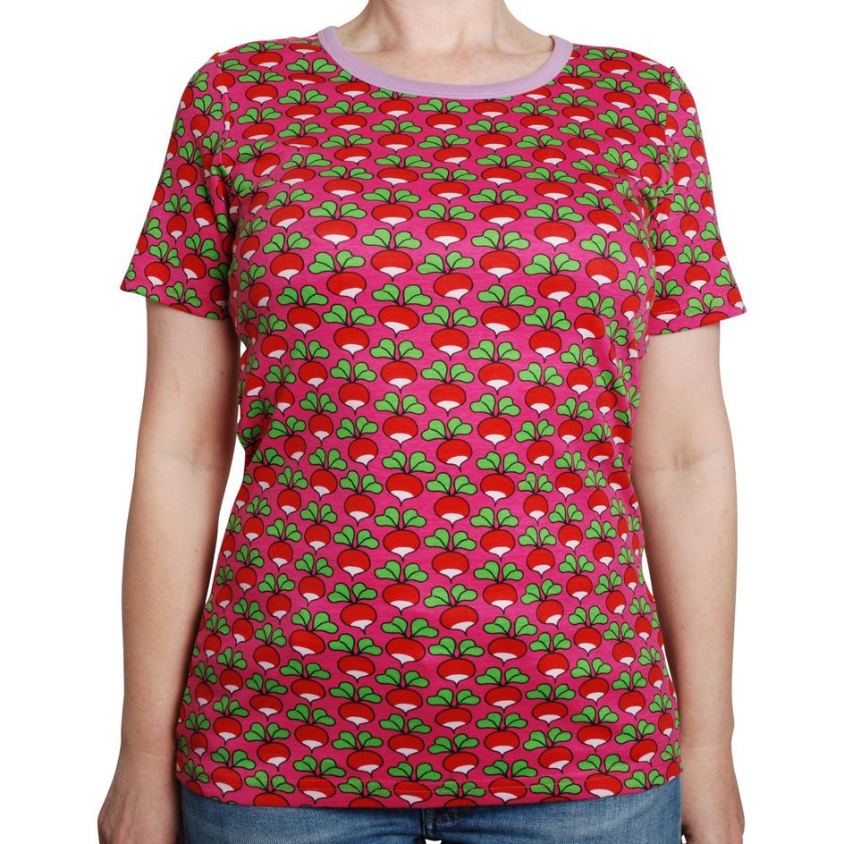 Adult's Radish - Raspberry Rose Short Sleeve Shirt-Duns Sweden-Modern Rascals