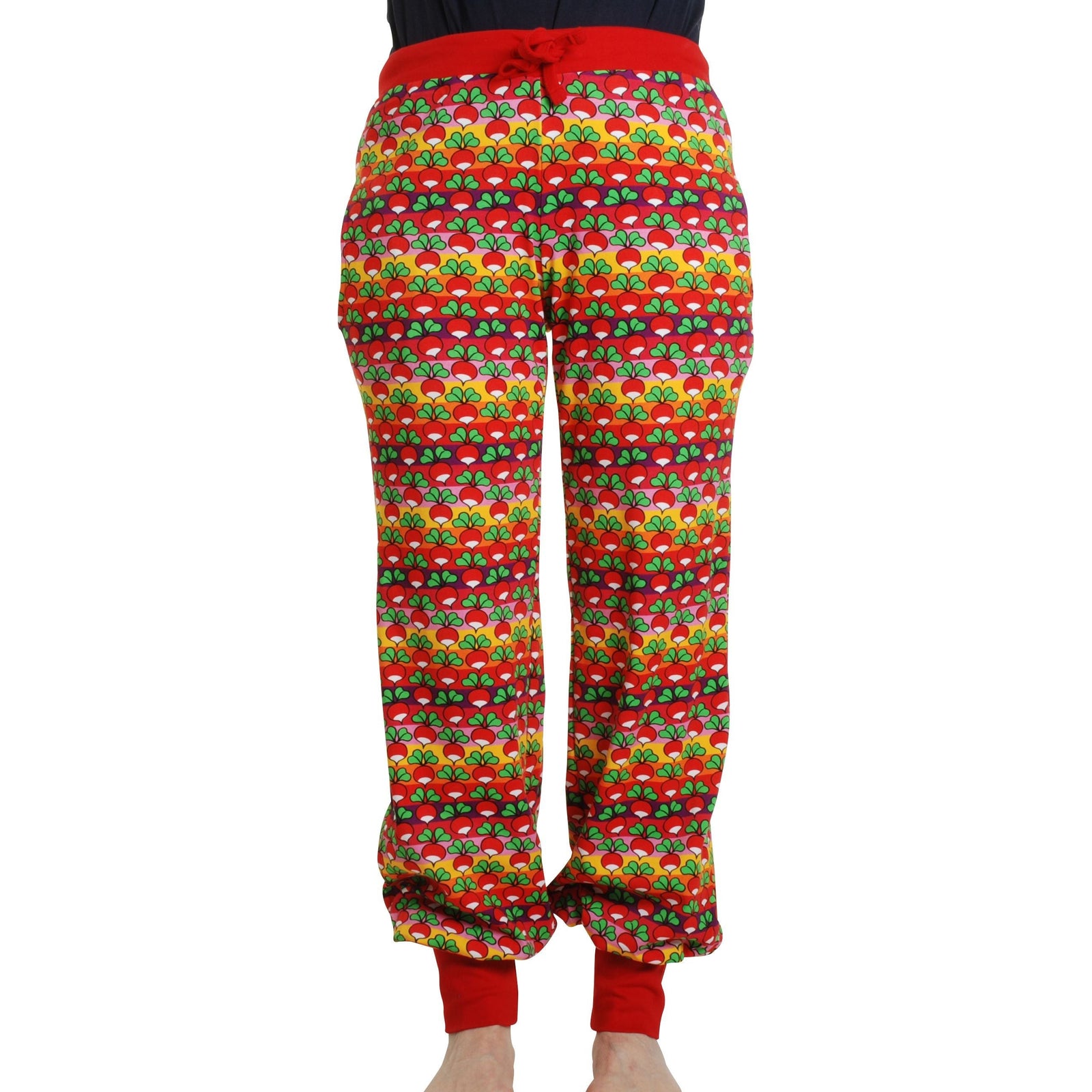 Adult's Radish Stripe - Poppy Red Baggy Pants - 2 Left Size S & XL-Duns Sweden-Modern Rascals