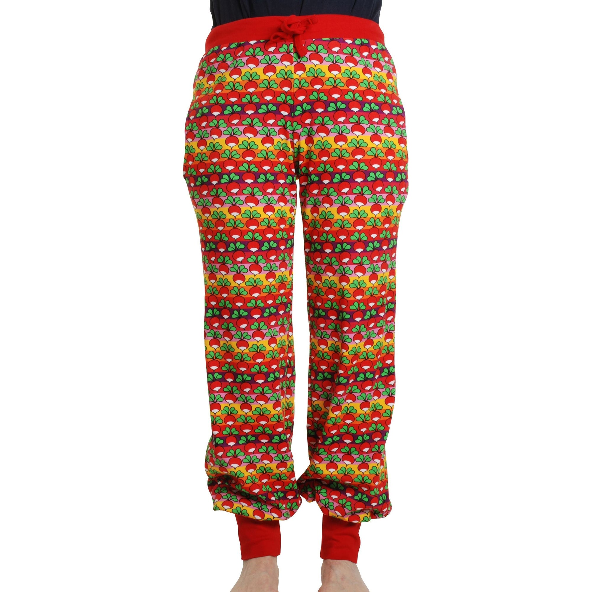 Adult's Radish Stripe - Poppy Red Baggy Pants-Duns Sweden-Modern Rascals