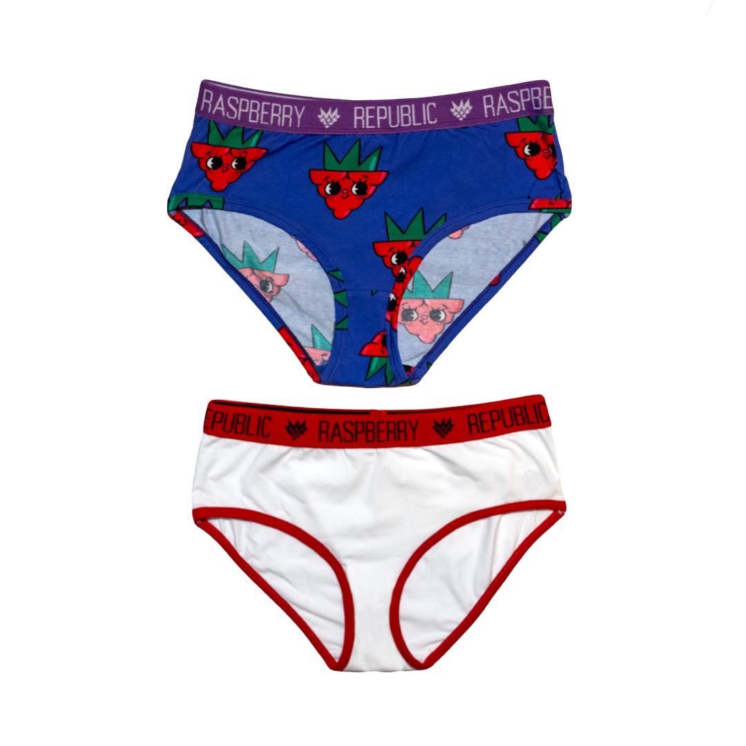 Adult's Raspberry Love Purple and Basic White Briefs - 2 Pack - 1 Left Size L-Raspberry Republic-Modern Rascals