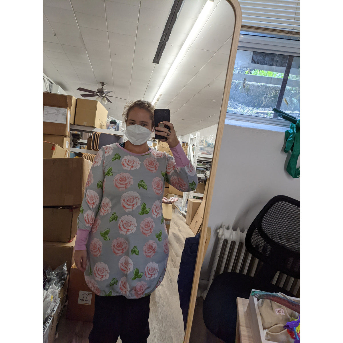 Adult's Rose Long Sleeve Bell Dress - 1 Left Size S-Naperonuttu-Modern Rascals