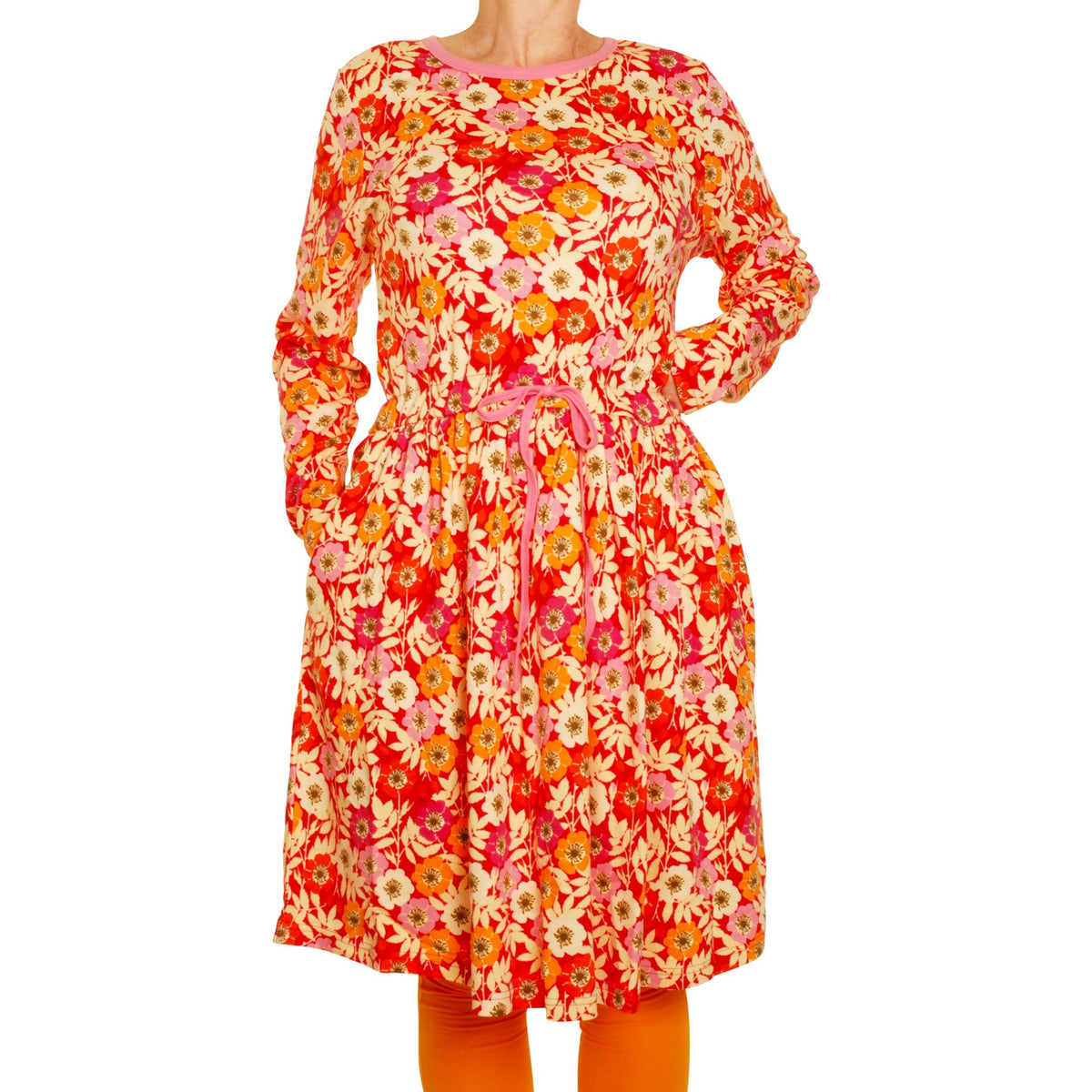 Adult's Rosehip Long Sleeve Dress With Gathered Skirt-Duns Sweden-Modern Rascals