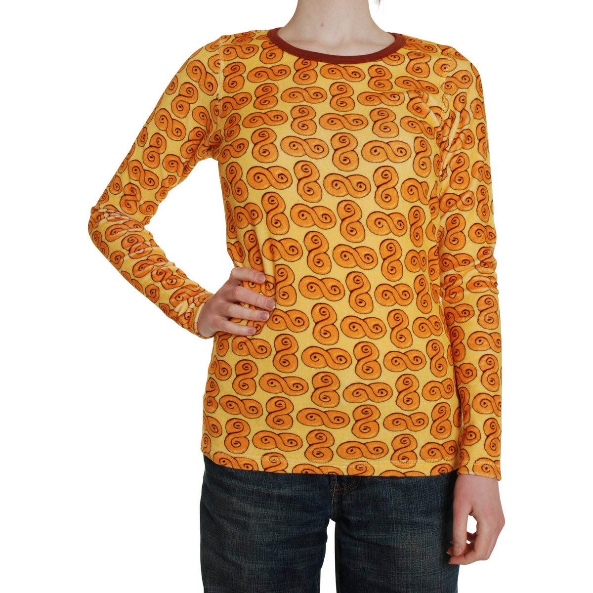 Adult's Saffron Bun Velour Long Sleeve Shirt - 1 Left Size XL-Duns Sweden-Modern Rascals