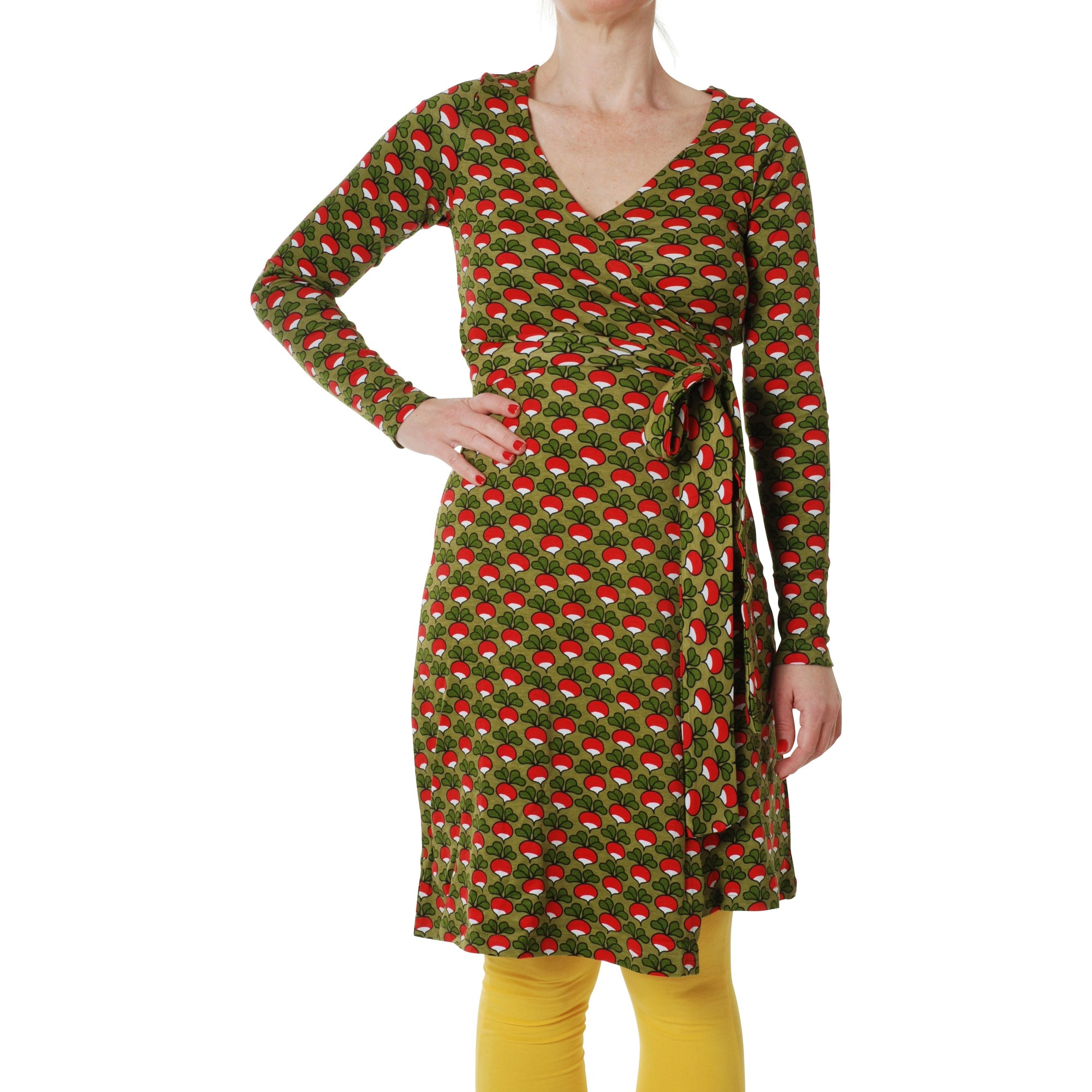 Adult's Sage Radish Long Sleeve Wrap Dress - 1 Left Size M-Duns Sweden-Modern Rascals