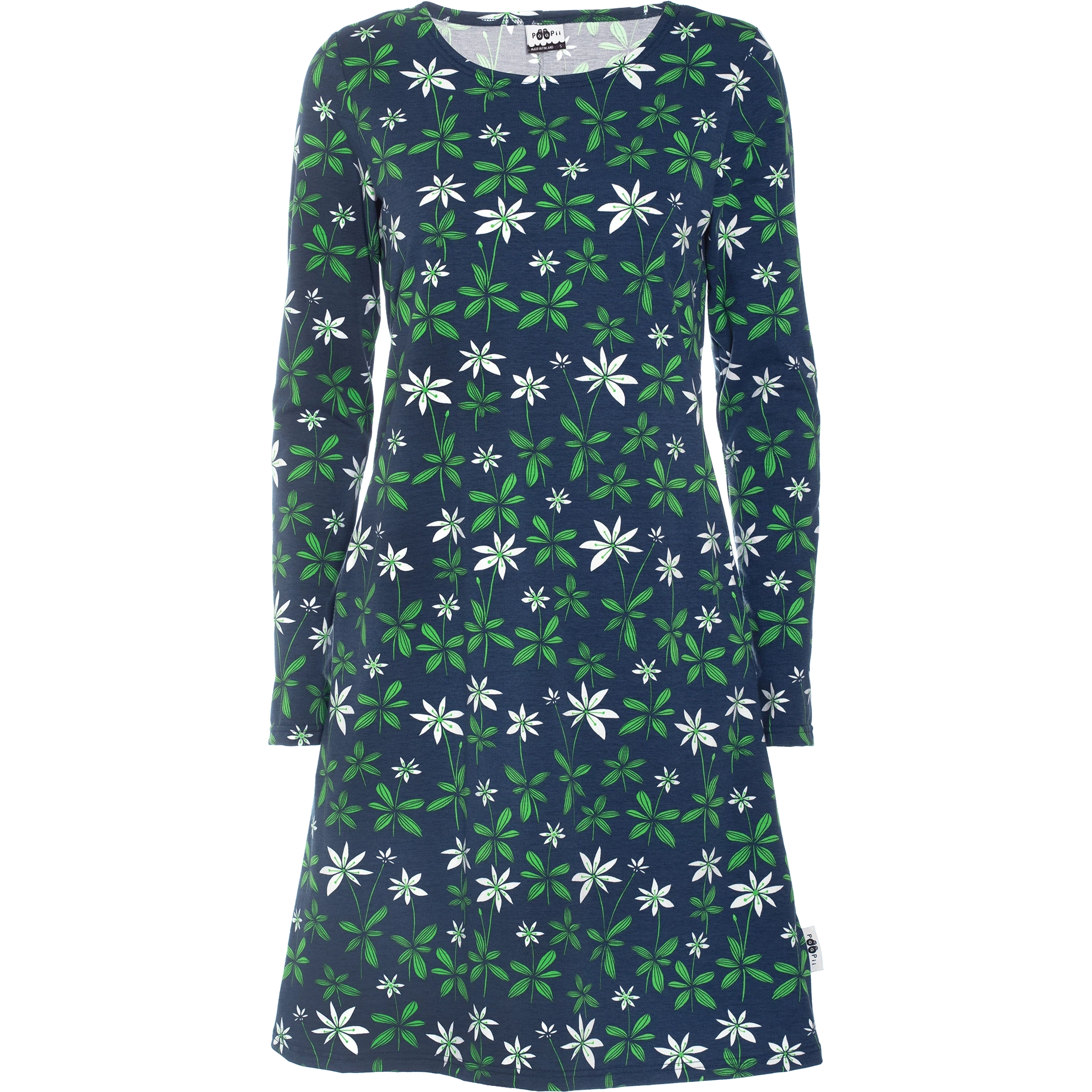 Adult's SINI Dress - Starflower in Blueberry Green-PaaPii-Modern Rascals