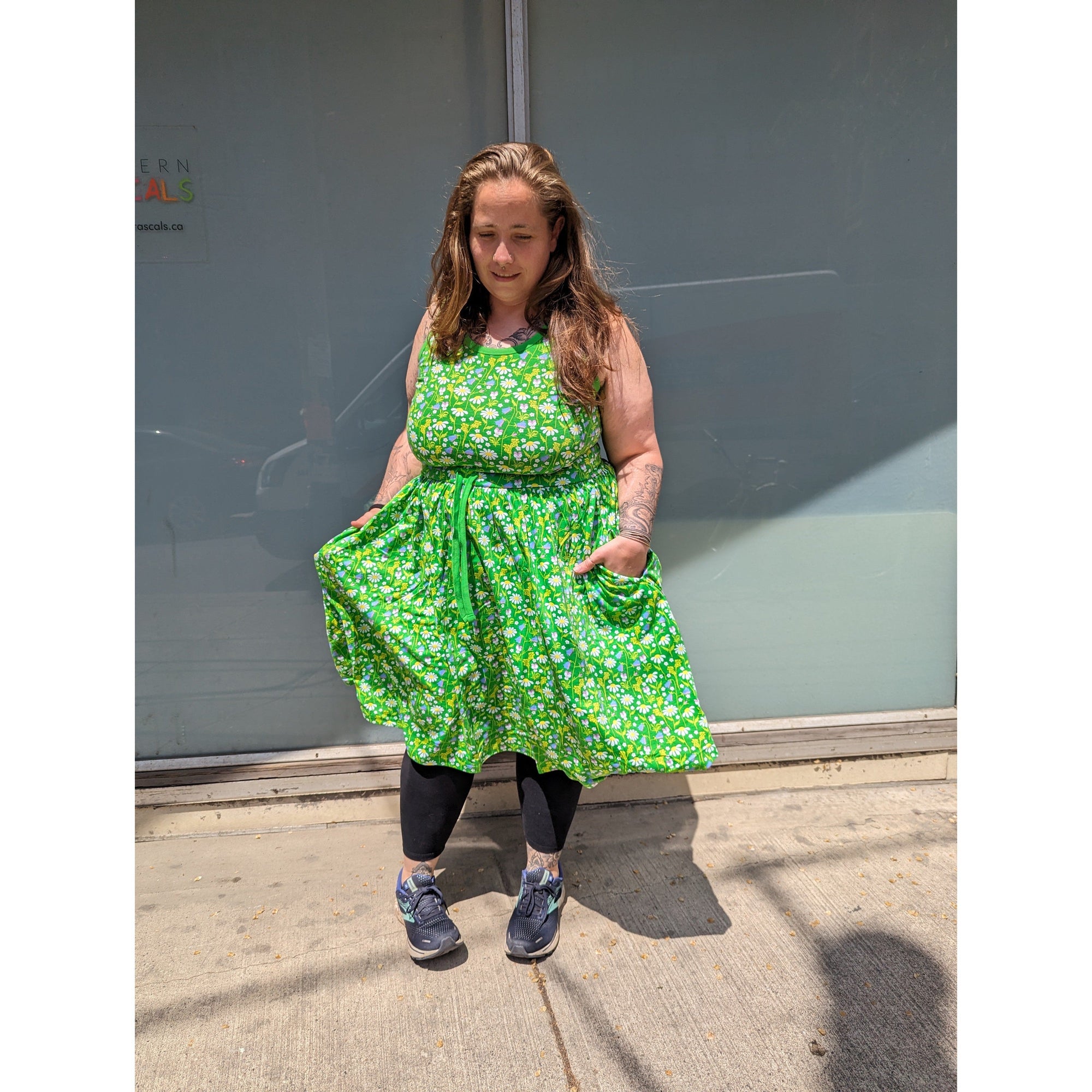 Adult's Summer Days - Green Sleeveless Dress With Gathered Skirt - 2 Left Size L & 2XL-Duns Sweden-Modern Rascals