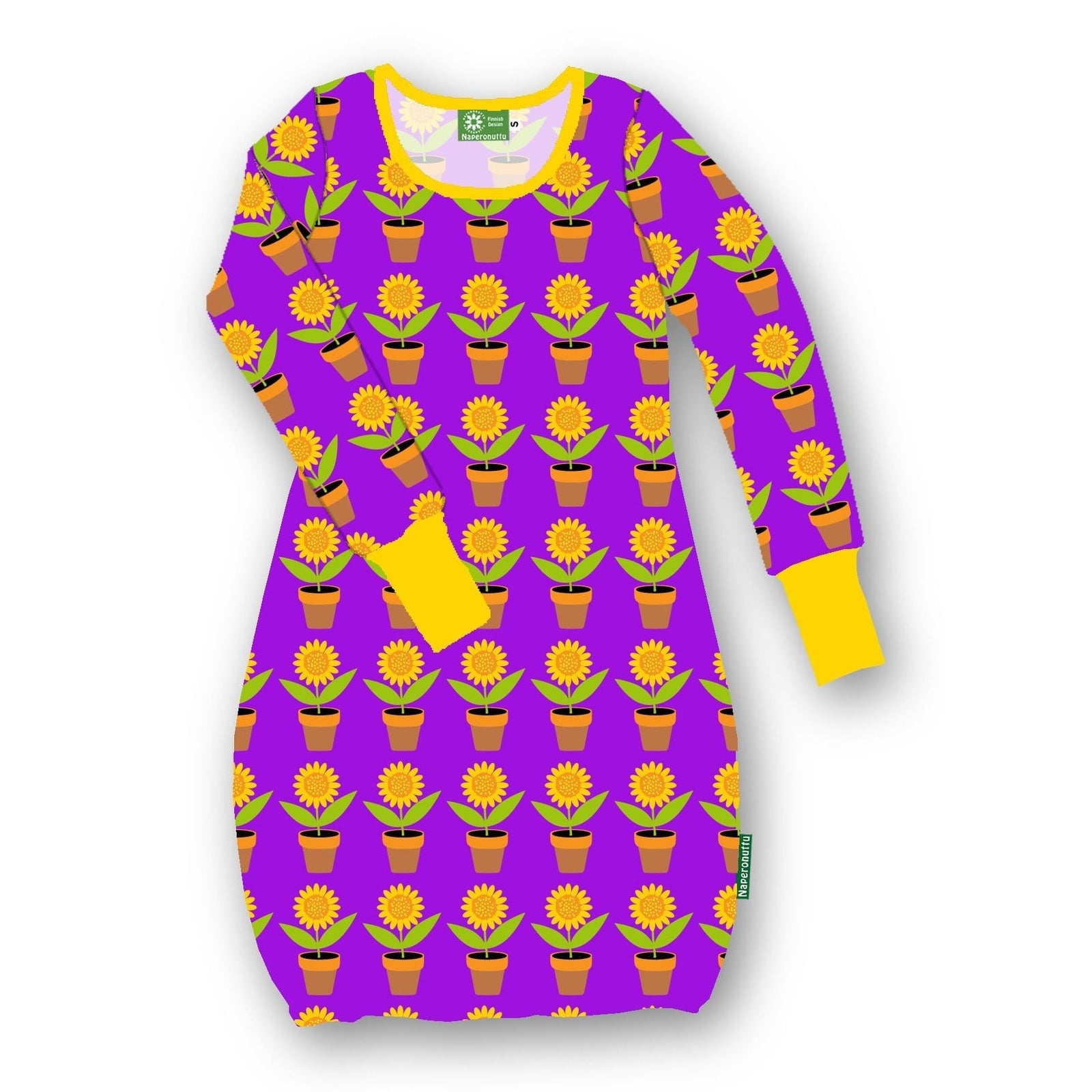Adult's Sun Flower Long Sleeve Tunic Dress - 1 Left Size M-Naperonuttu-Modern Rascals