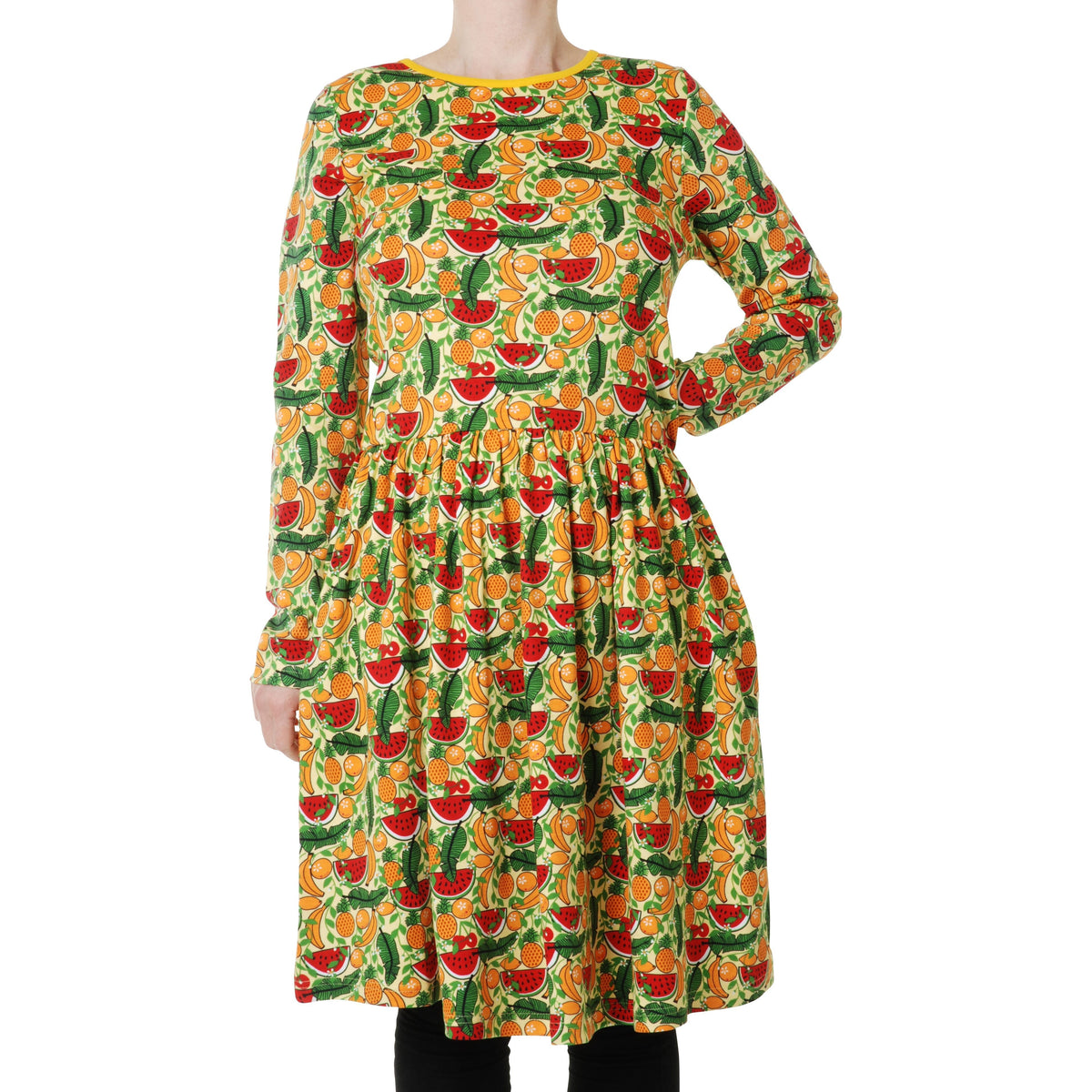 Adult's Tropical Long Sleeve Dress With Gathered Skirt - 1 Left Size XL-Duns Sweden-Modern Rascals
