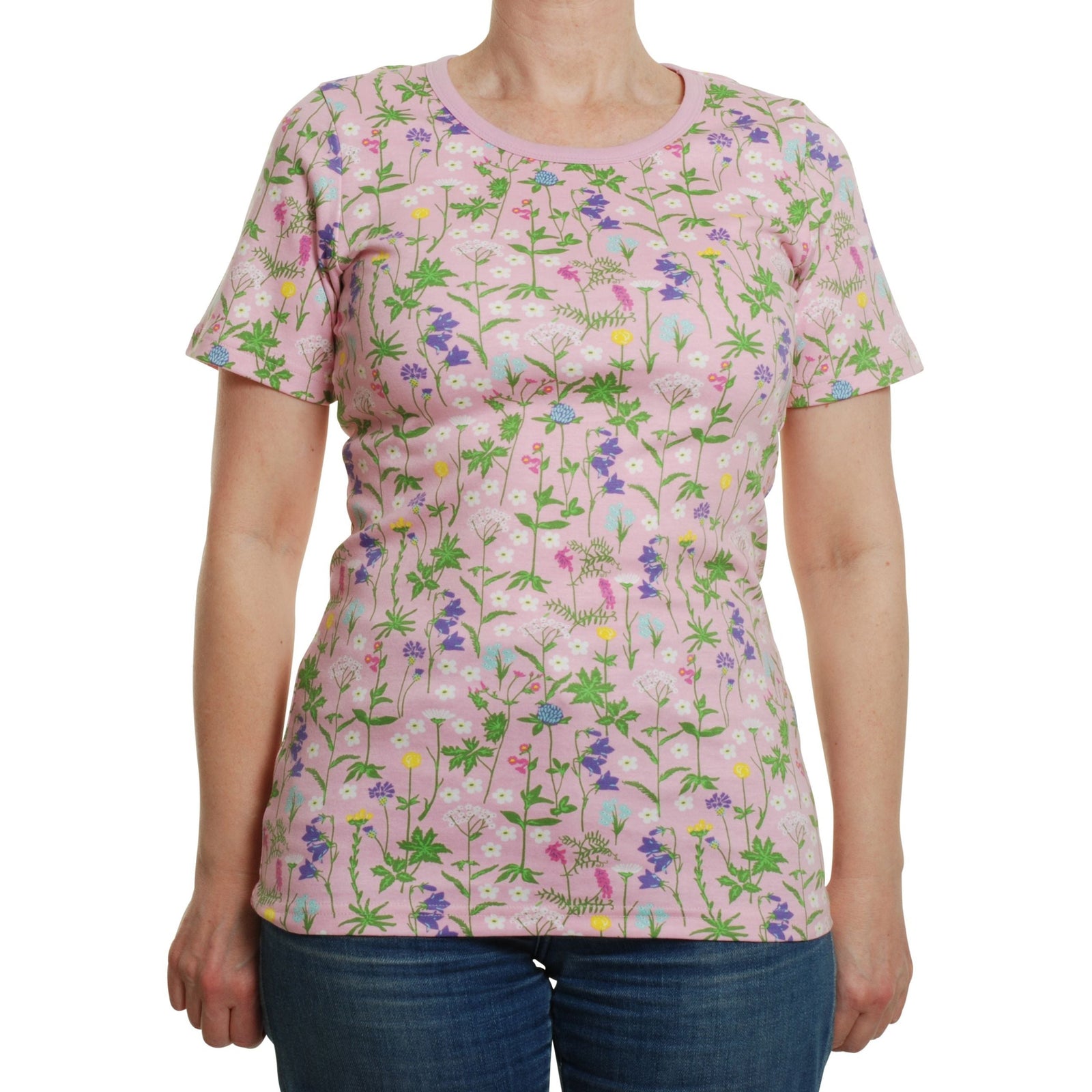 Adult's Wildflowers - Pink Short Sleeve Shirt - 2 Left Size M-Duns Sweden-Modern Rascals