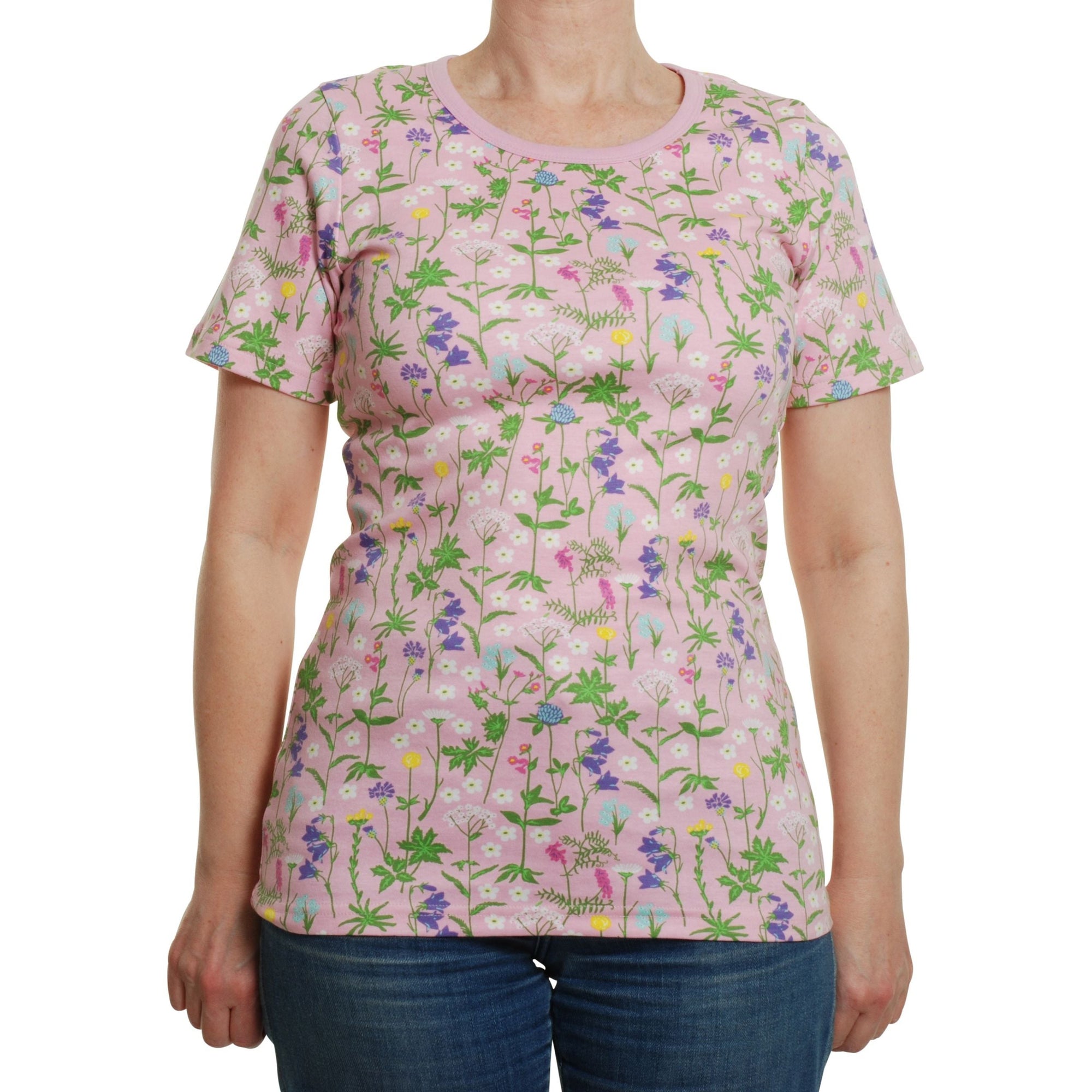 Adult's Wildflowers - Pink Short Sleeve Shirt - 2 Left Size M-Duns Sweden-Modern Rascals