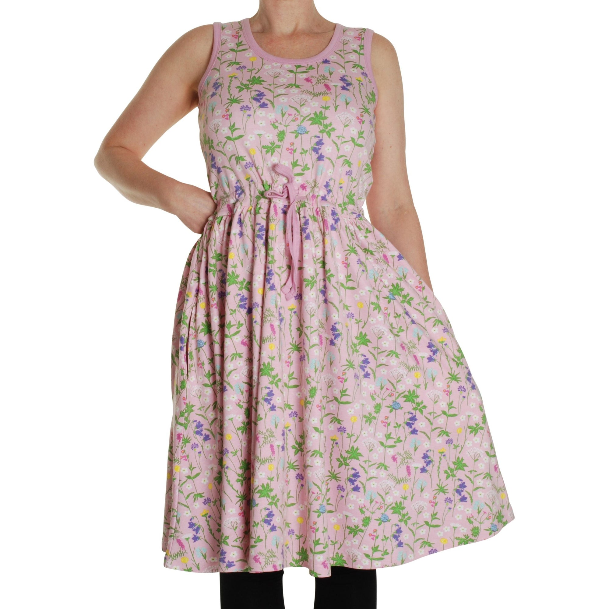Adult's Wildflowers - Pink Sleeveless Dress With Gathered Skirt-Duns Sweden-Modern Rascals