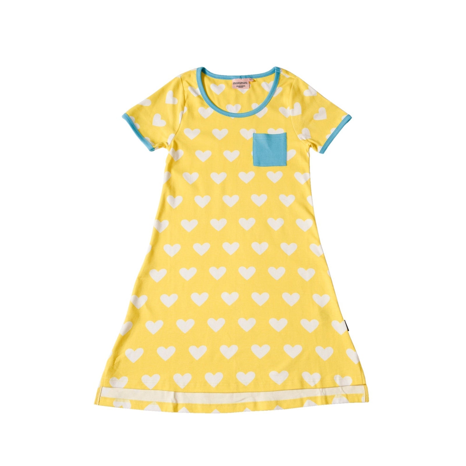Adult's Yellow Hearts Short Sleeve A-Line Dress - 2 Left Size S & XL-Moromini-Modern Rascals