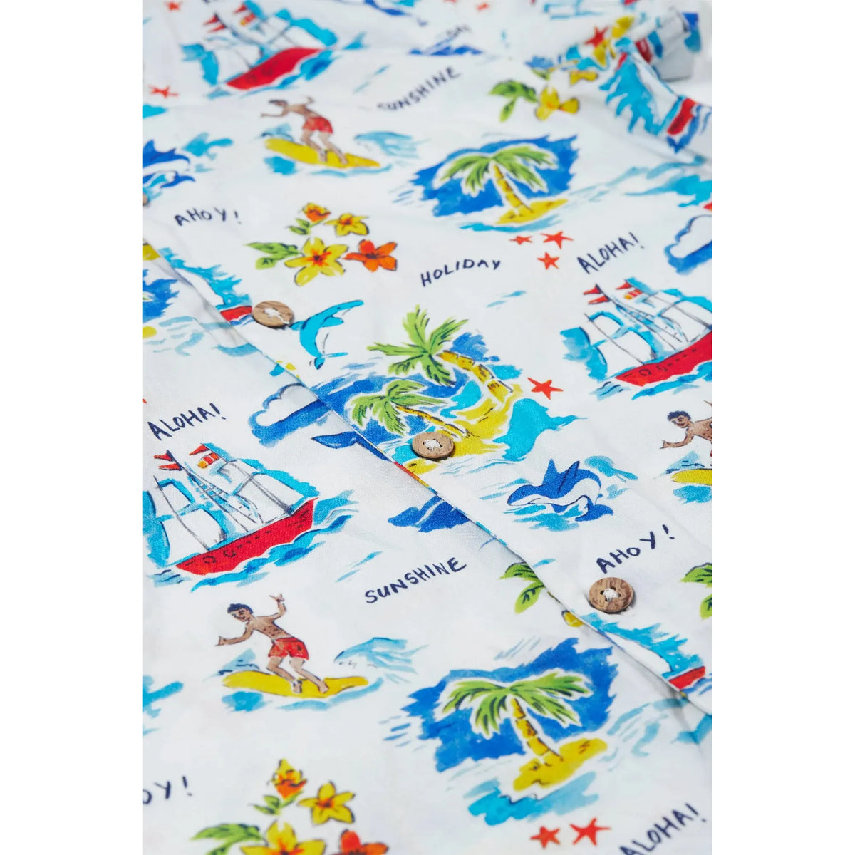 Aloha Harvey Hawaiian Shirt - 2 Left Size 6-7 & 7-8 years-Frugi-Modern Rascals