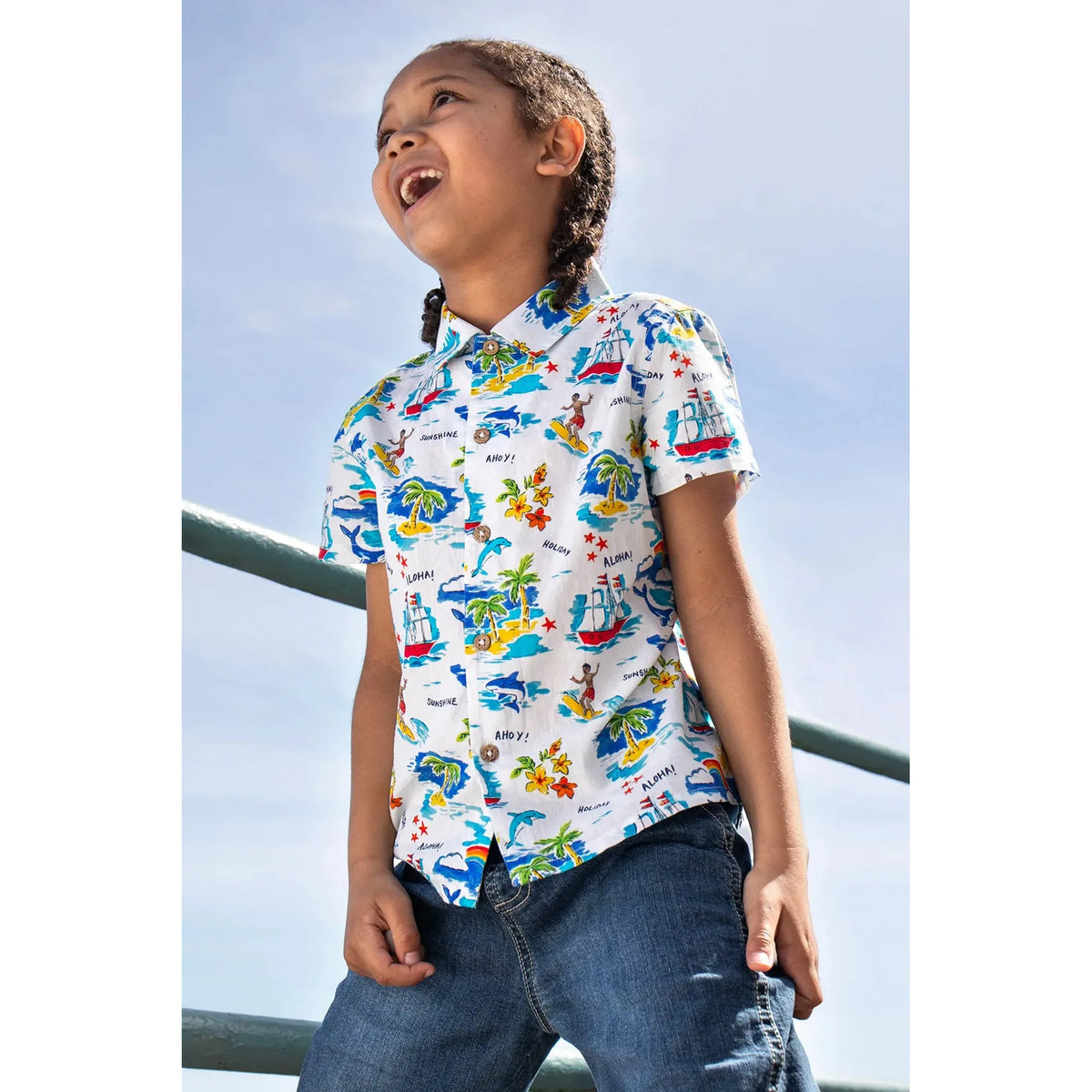 Aloha Harvey Hawaiian Shirt - 2 Left Size 6-7 & 7-8 years-Frugi-Modern Rascals