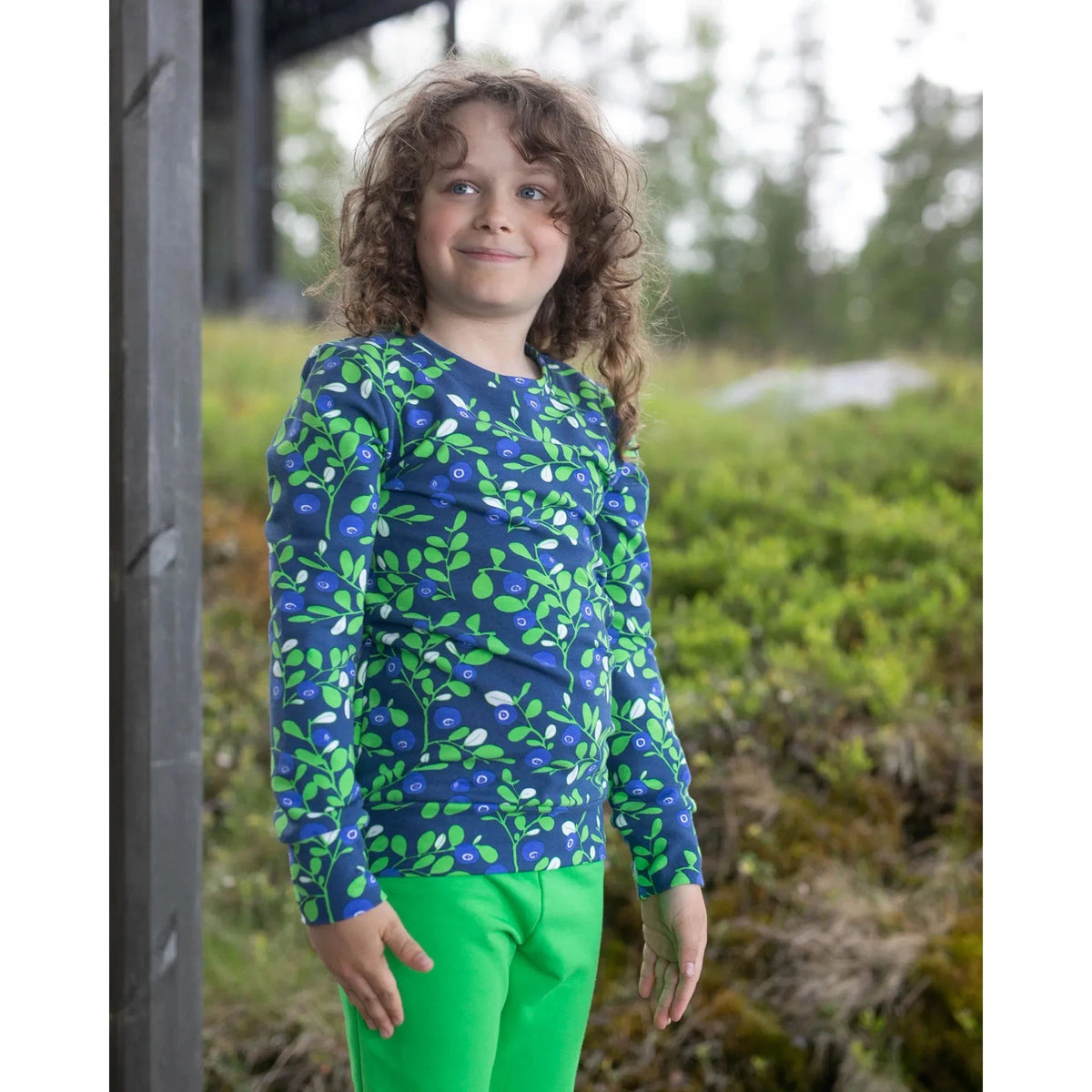 ALPI Sweatshirt - Blueberry in Green - 1 Left Size 2-3 years-PaaPii-Modern Rascals