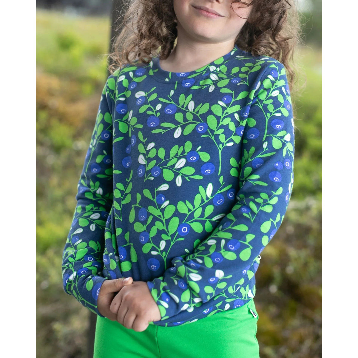 ALPI Sweatshirt - Blueberry in Green - 2 Left Size 2-3 & 5-6 years-PaaPii-Modern Rascals