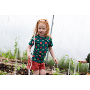 Apple Picking Short Sleeve T-Shirt - 1 Left Size 4-5 years-Little Green Radicals-Modern Rascals