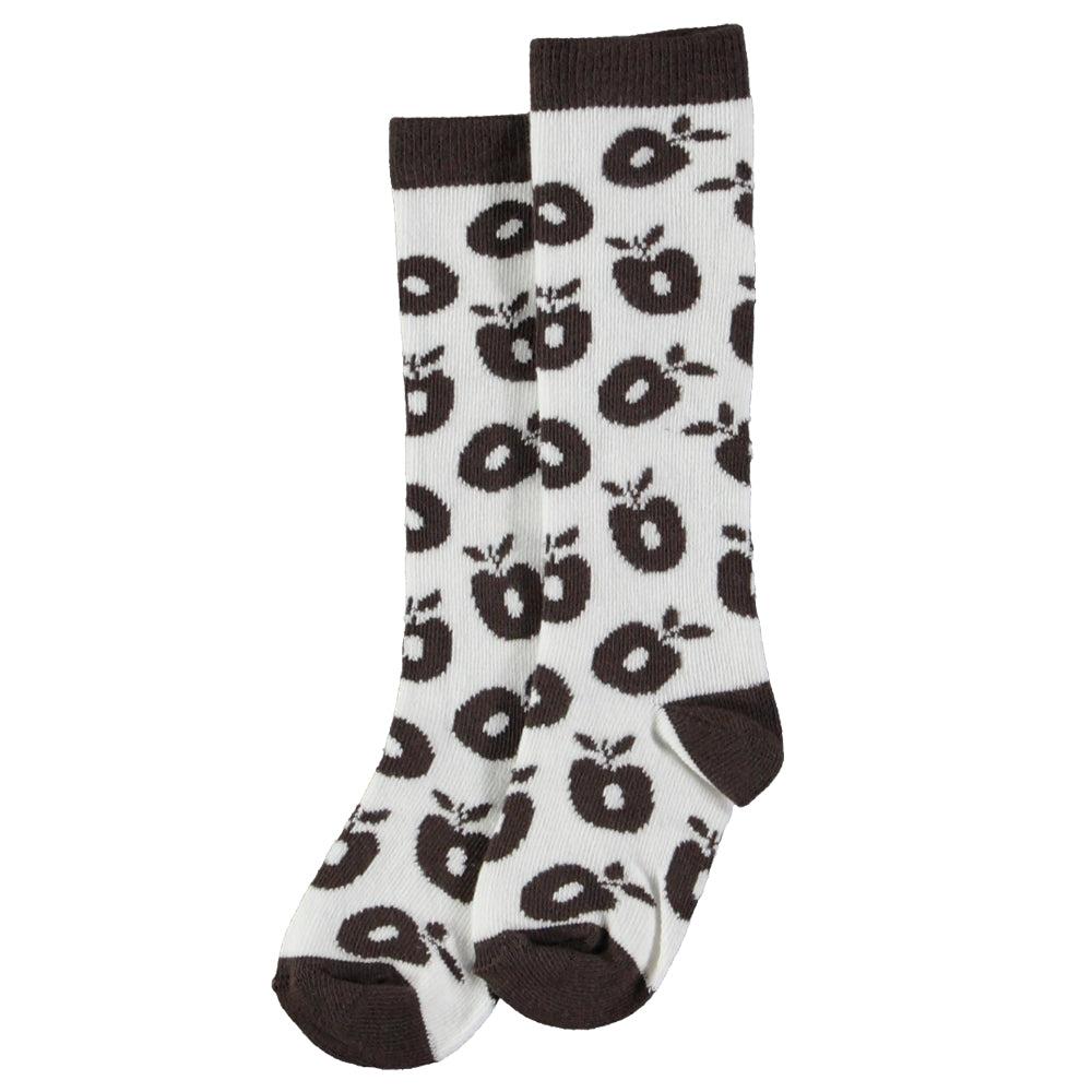 Apples Knee Socks in Brown-Smafolk-Modern Rascals