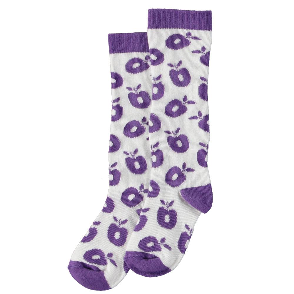 Apples Knee Socks in Purple-Smafolk-Modern Rascals