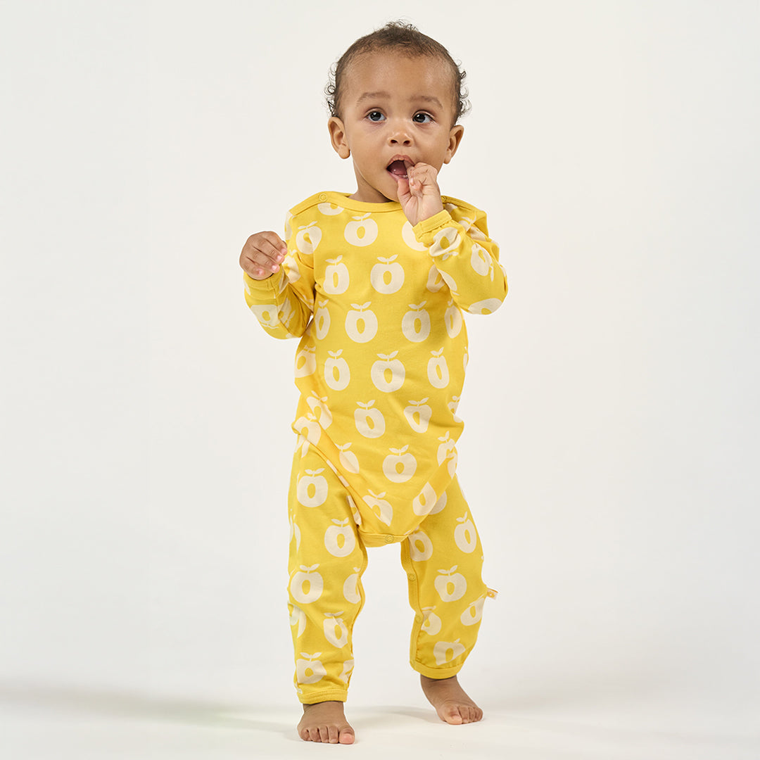 Apples Long Sleeve Long Legged Suit - Empire Yellow-Smafolk-Modern Rascals