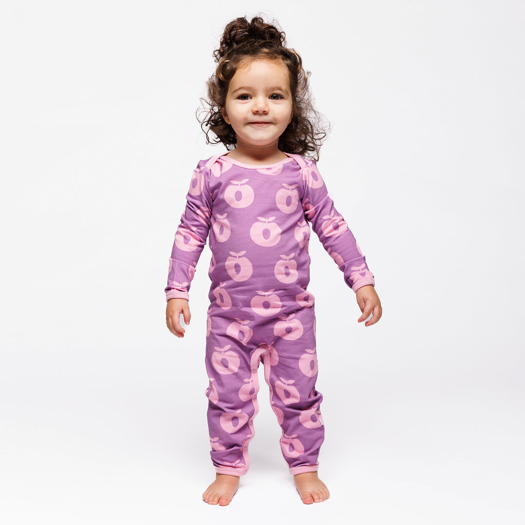 Apples Long Sleeve Long Legged Suit - Purple Iris-Smafolk-Modern Rascals